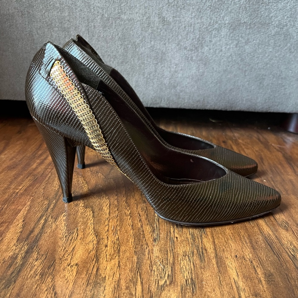 Stuart Weitzman Vintage Snake Lizard Pattern Pump… - image 5
